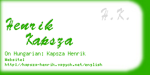 henrik kapsza business card